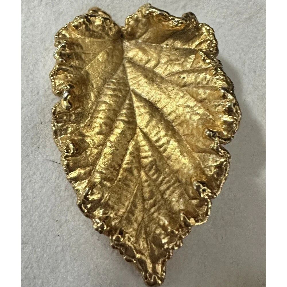 Vintage Gold Tone Brooch Lot of 4 Napier JJ Floral Leaf Rhinestone Faux Pearl